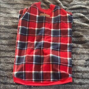 Eddie Bauer Red and Blue Plaid Dog Sweater size large